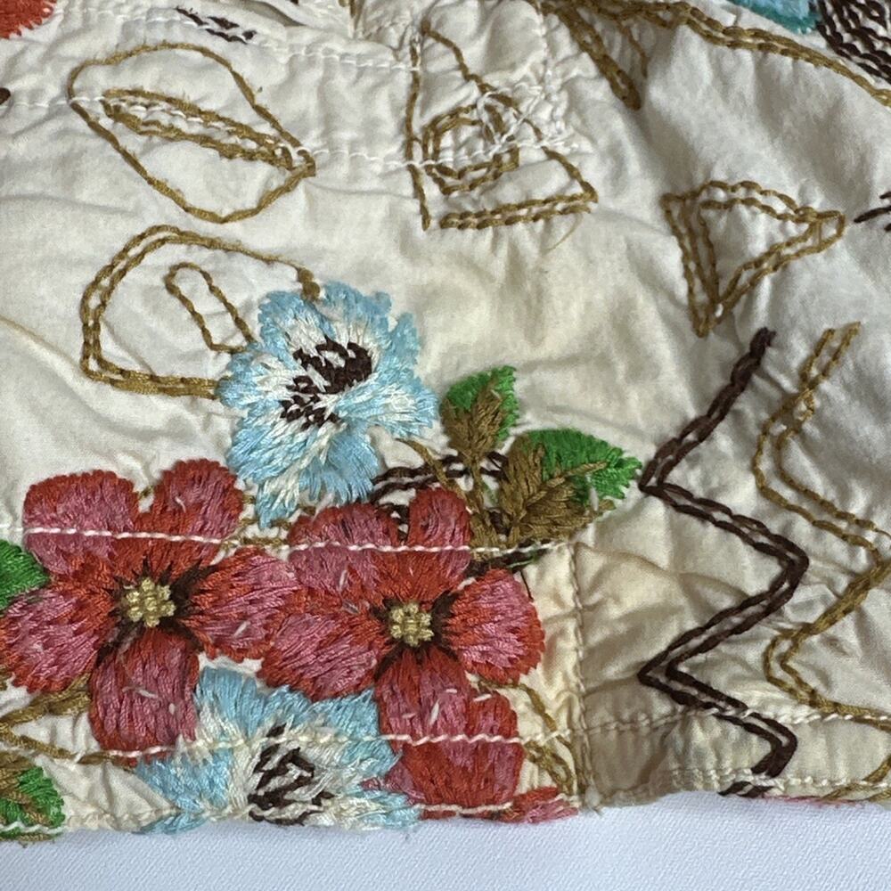 Johnny Was Womens Embroidered Button Up Jacket Small Cream Floral Bohemian Artsy - Picture 12 of 16